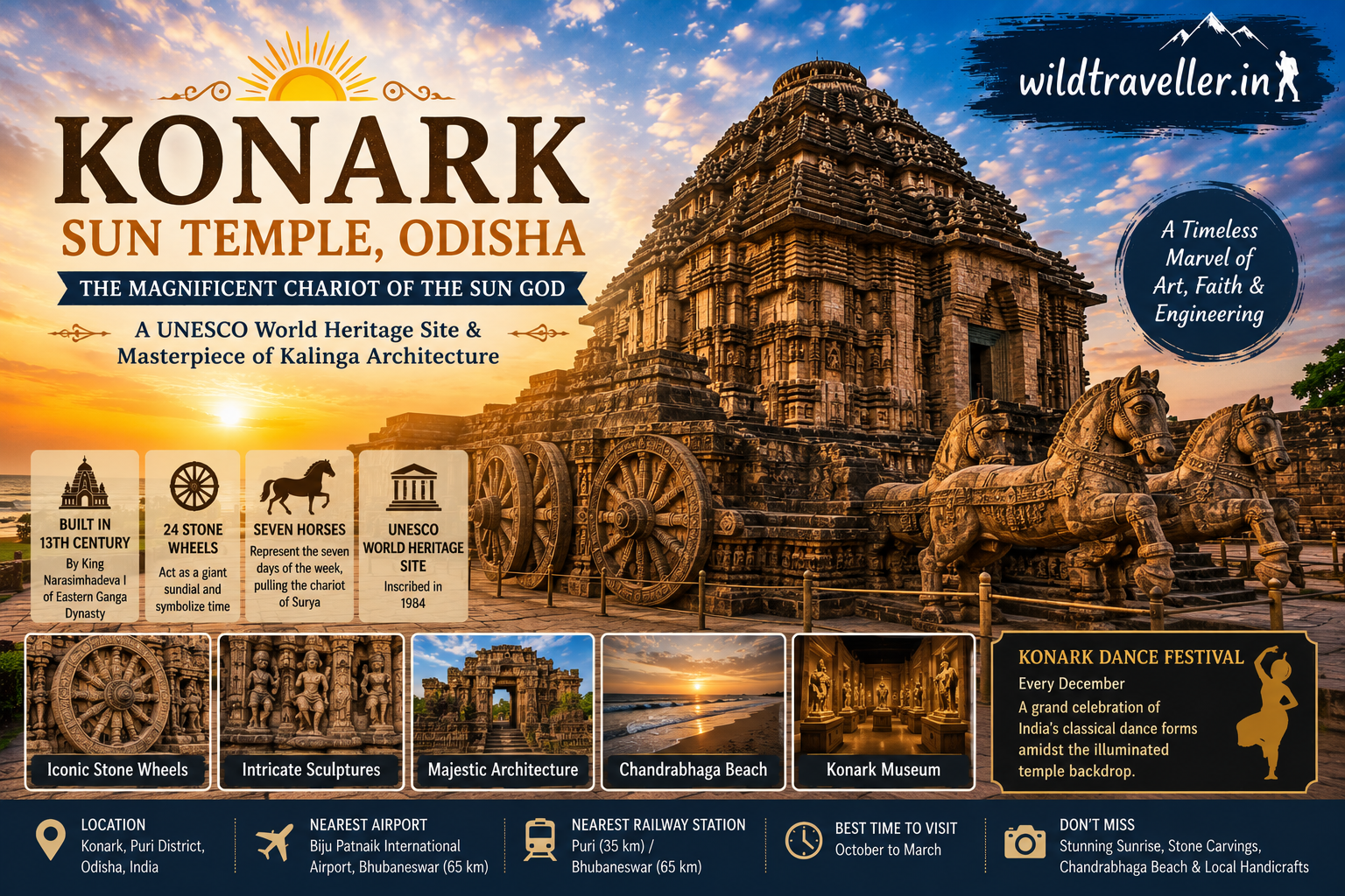 Konark Sun Temple, Odisha – The Magnificent Chariot of the Sun God