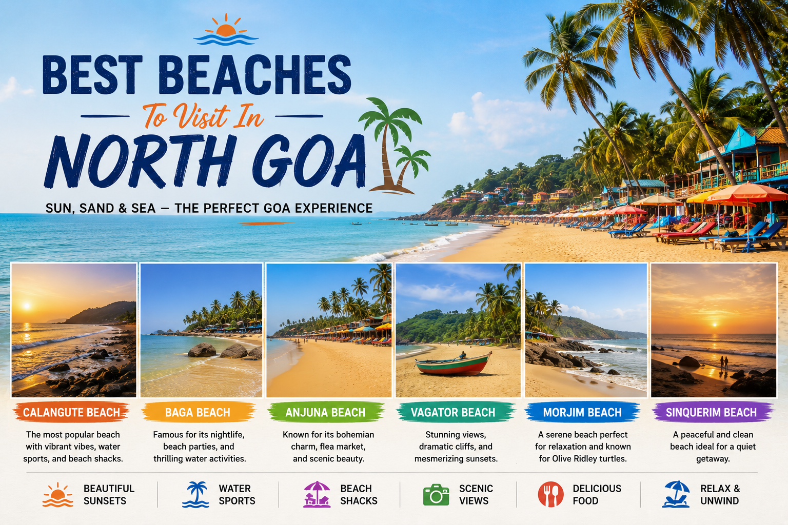 Best Beaches to Visit in North Goa – Sun, Sand, Adventure & Unforgettable Sunsets