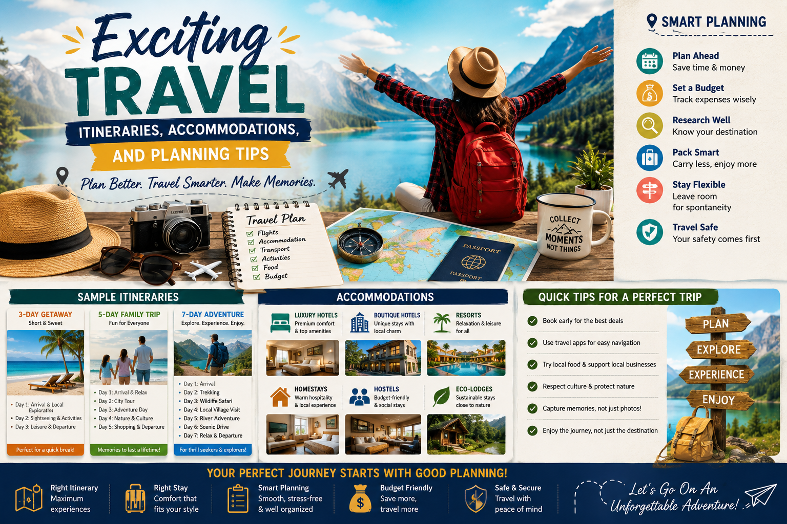 Exciting Travel Itineraries, Accommodations, and Planning Tips for a Perfect Vacation