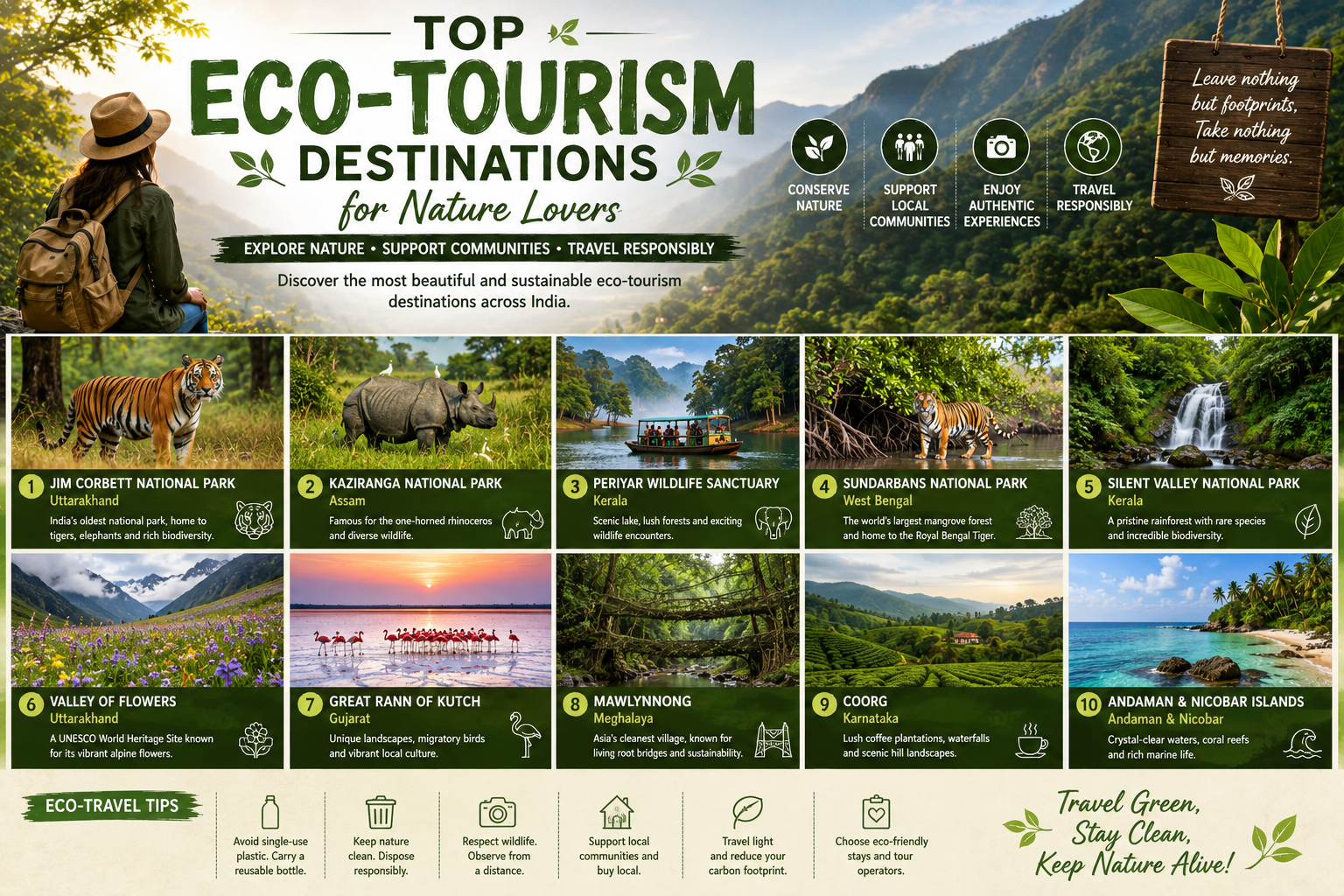 Top Eco-Tourism Destinations for Nature Lovers: Explore India Sustainably
