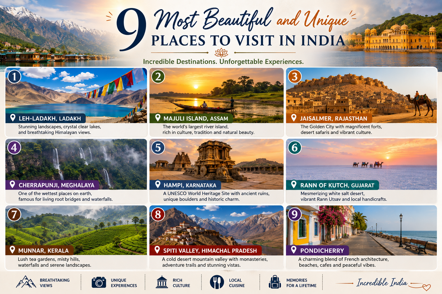 9 Most Beautiful and Unique Places to Visit in India: Hidden Gems & Iconic Destinations