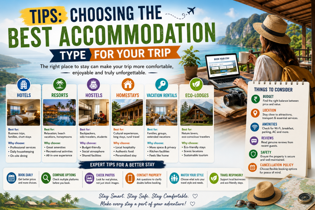 Tips: Choosing the best accommodation type for your trip