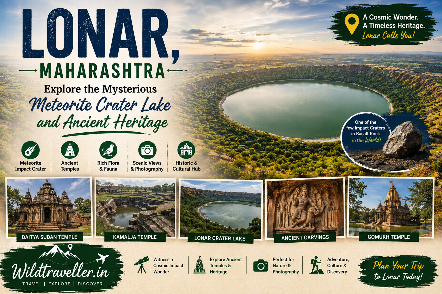 Lonar, Maharashtra: Explore the Mysterious Meteorite Crater Lake and Ancient Heritage